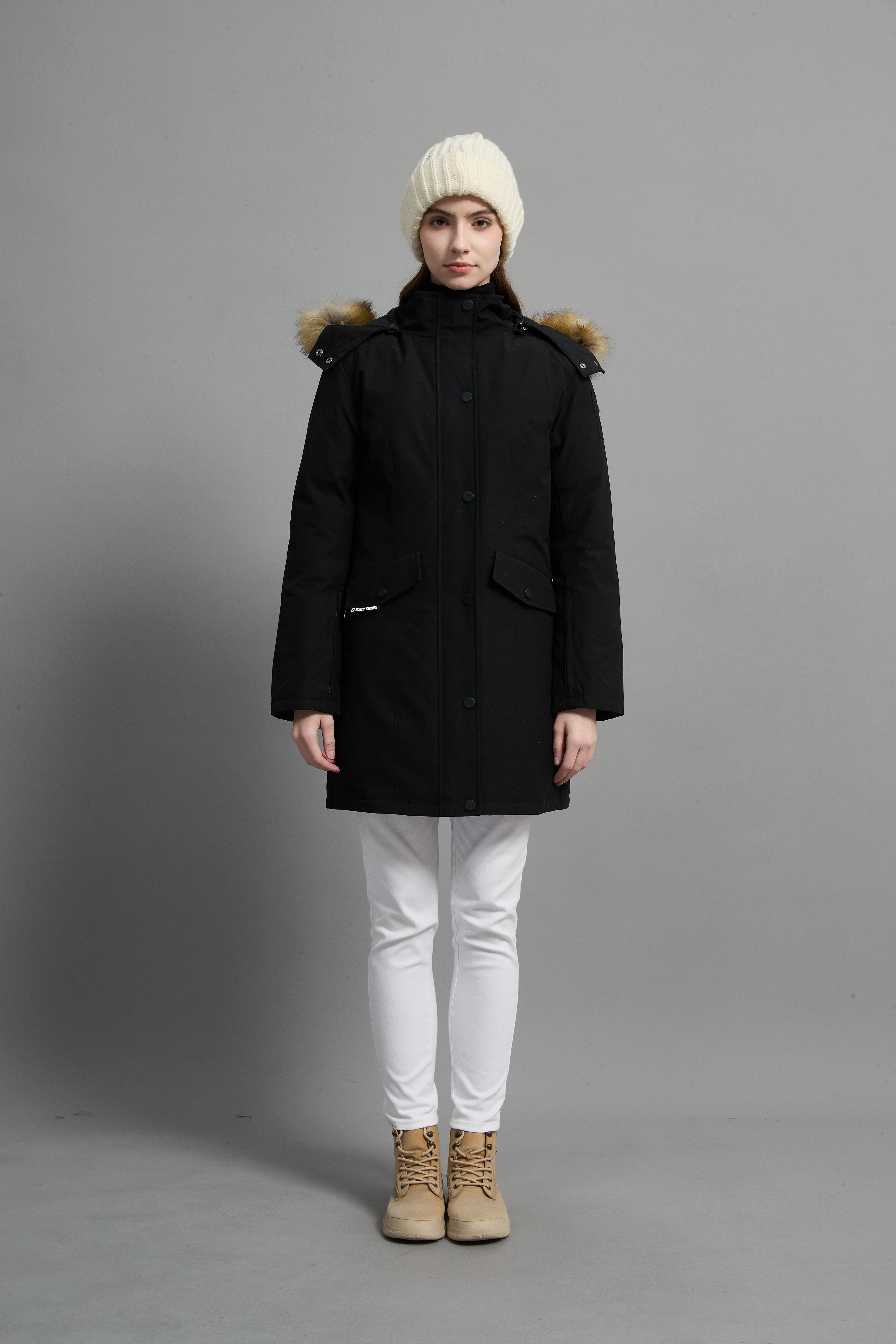 Helena Ladies Winter Down Parka Extreme Cold Protection Black