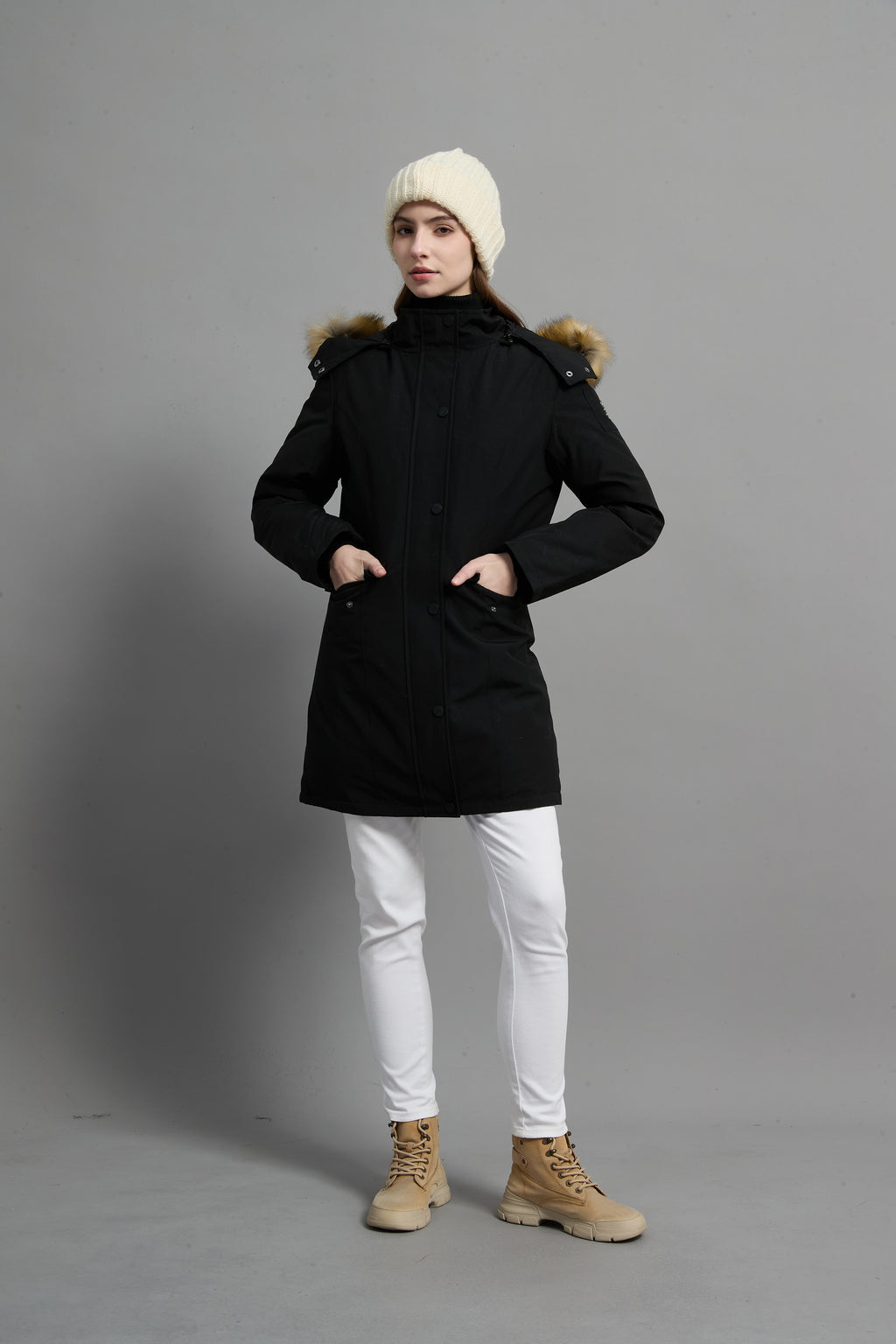 Helena Ladies Winter Down Parka Extreme Cold Protection Black