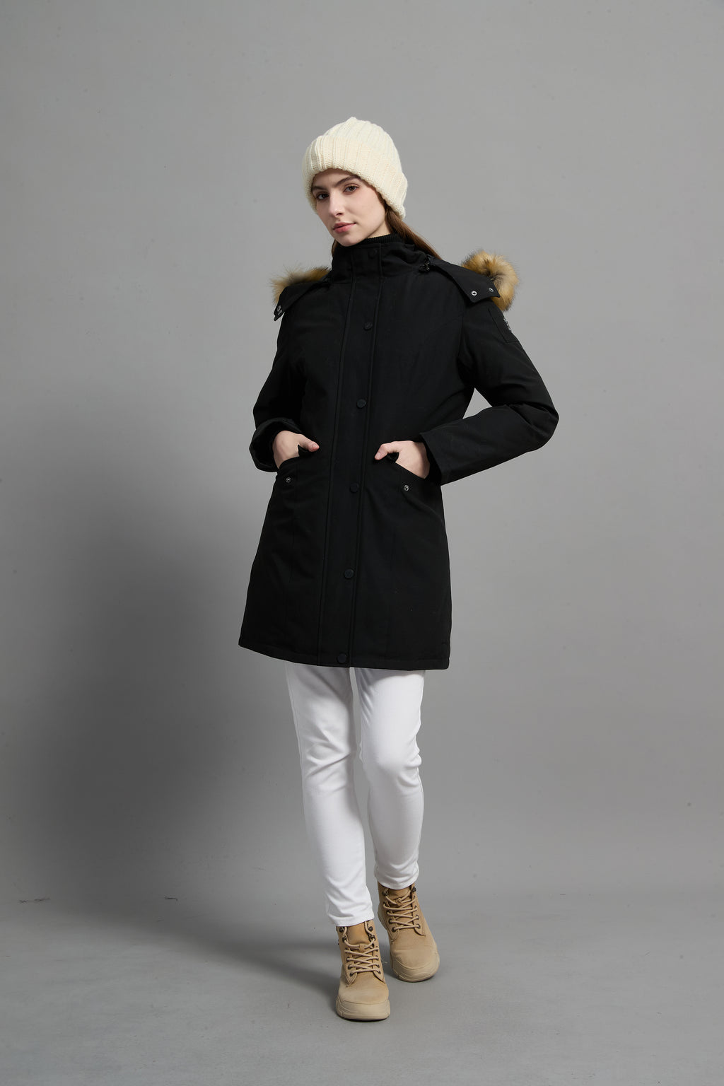 Helena Ladies Winter Down Parka Extreme Cold Protection Black