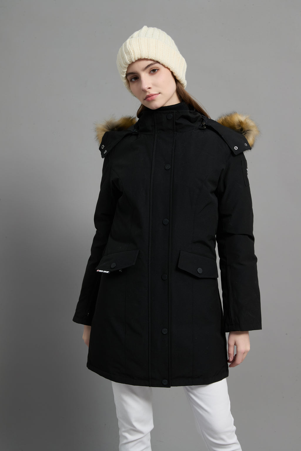 Helena Ladies Winter Down Parka Extreme Cold Protection Black