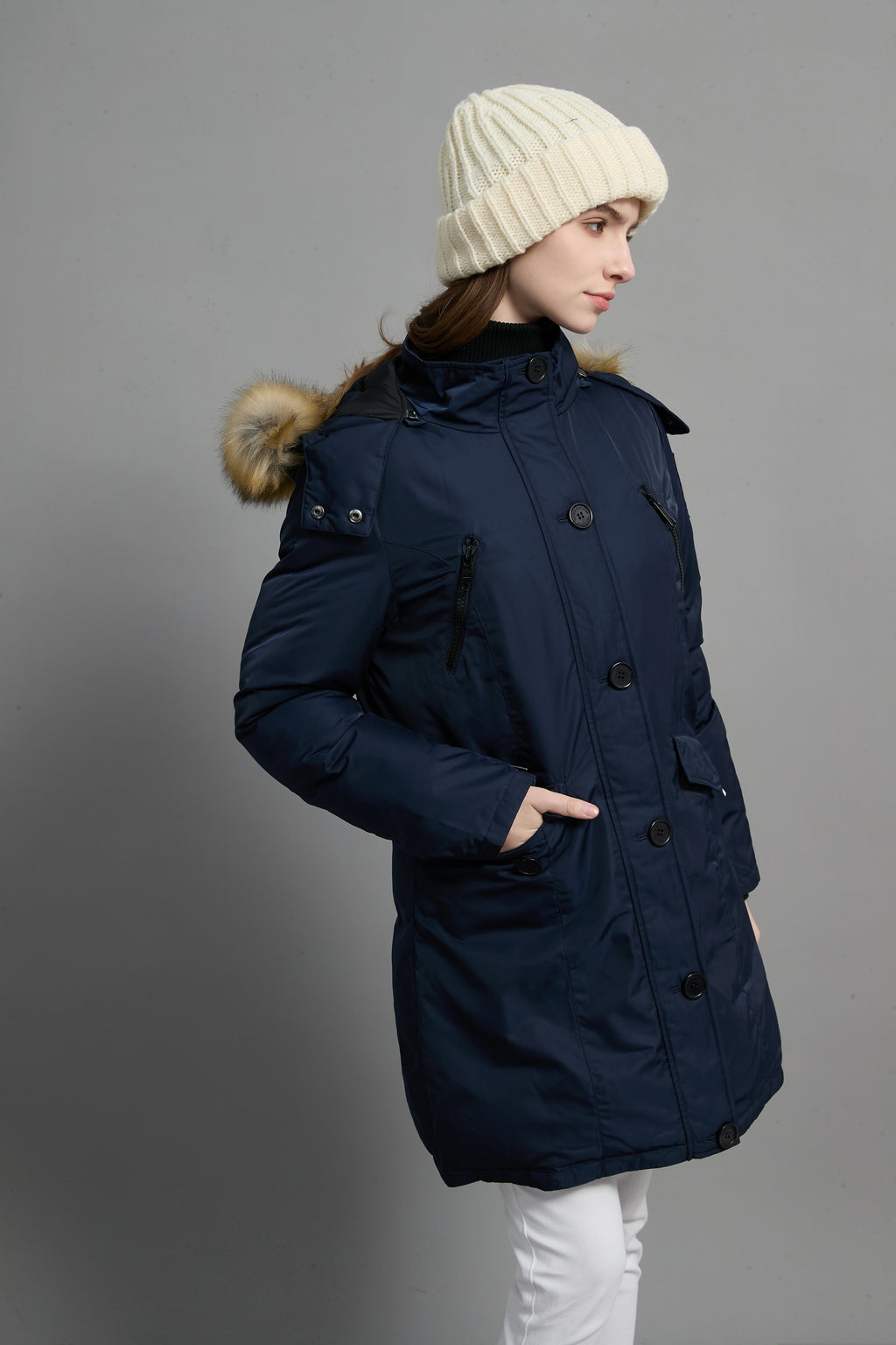 Carolina Ladies Winter Down Parka Extreme Cold Protection Navy