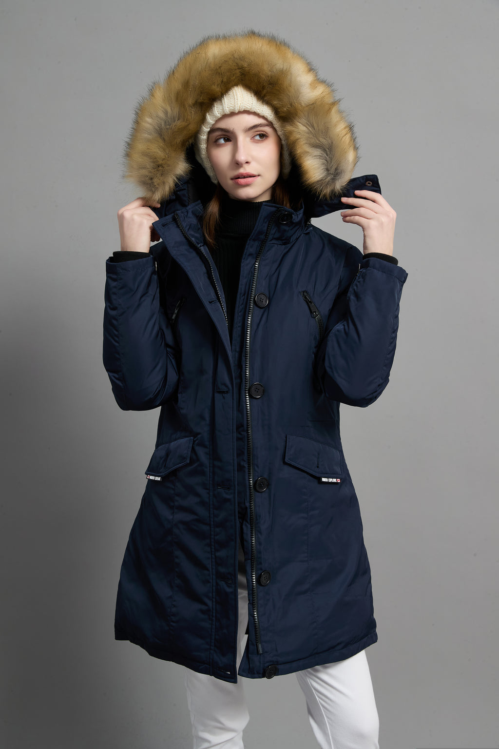 Carolina Ladies Winter Down Parka Extreme Cold Protection Navy