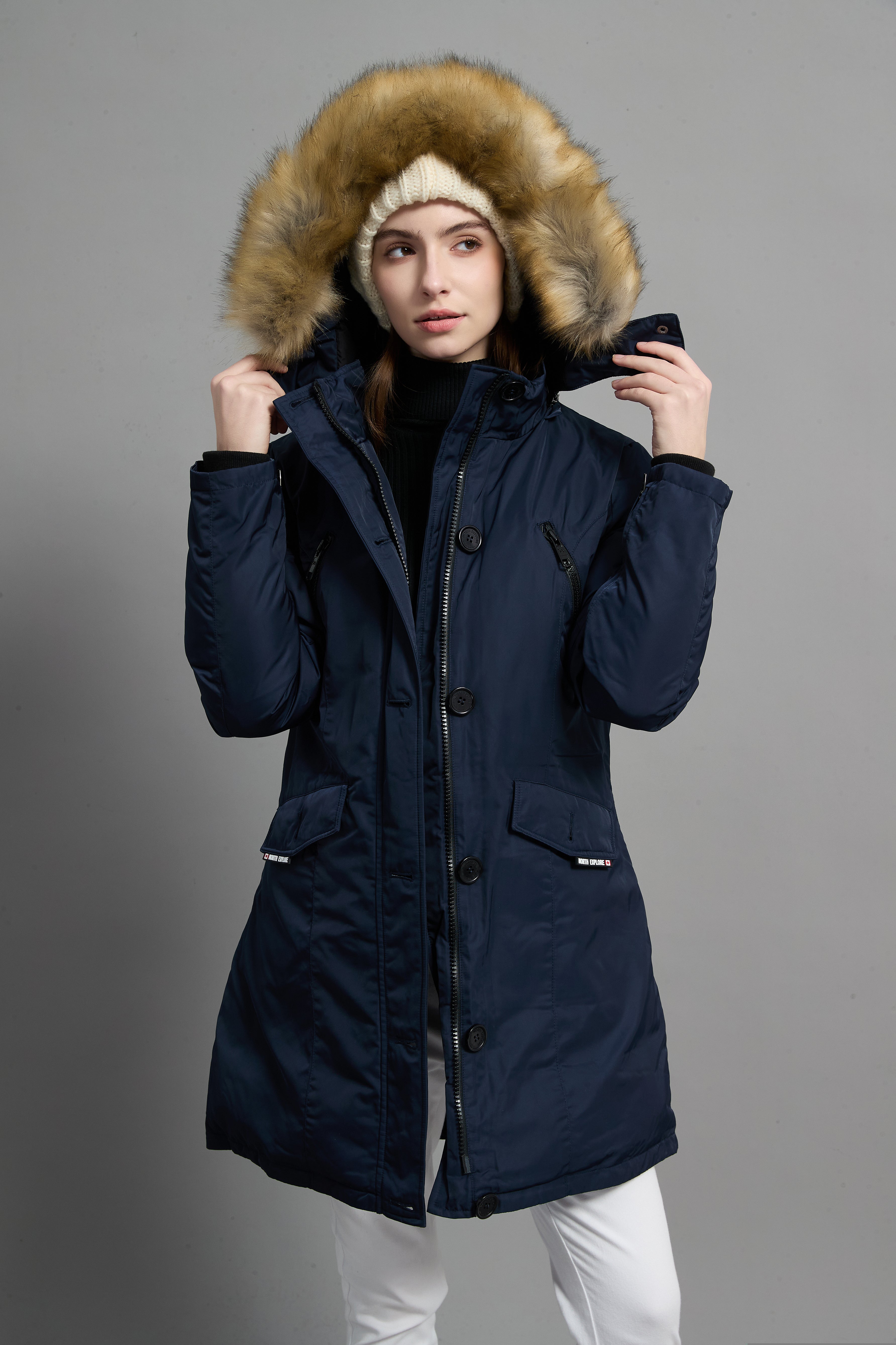 Carolina Ladies Winter Down Parka Extreme Cold Protection Navy