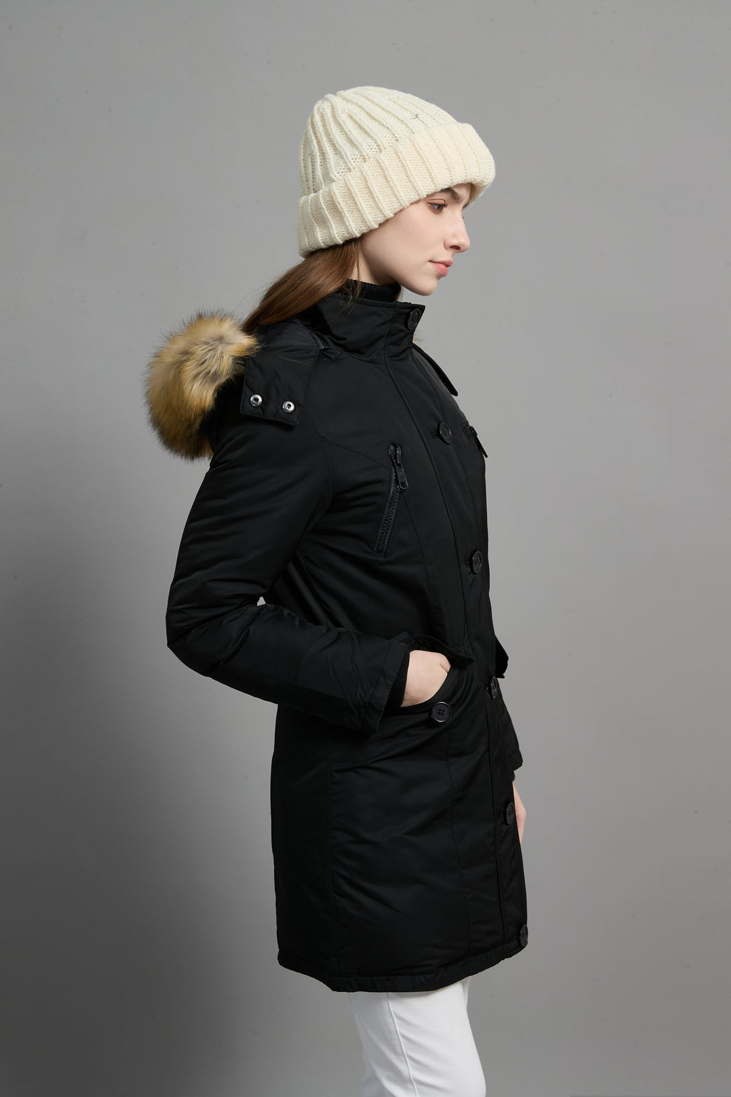 Carolina Ladies Winter Down Parka Extreme Cold Protection Black