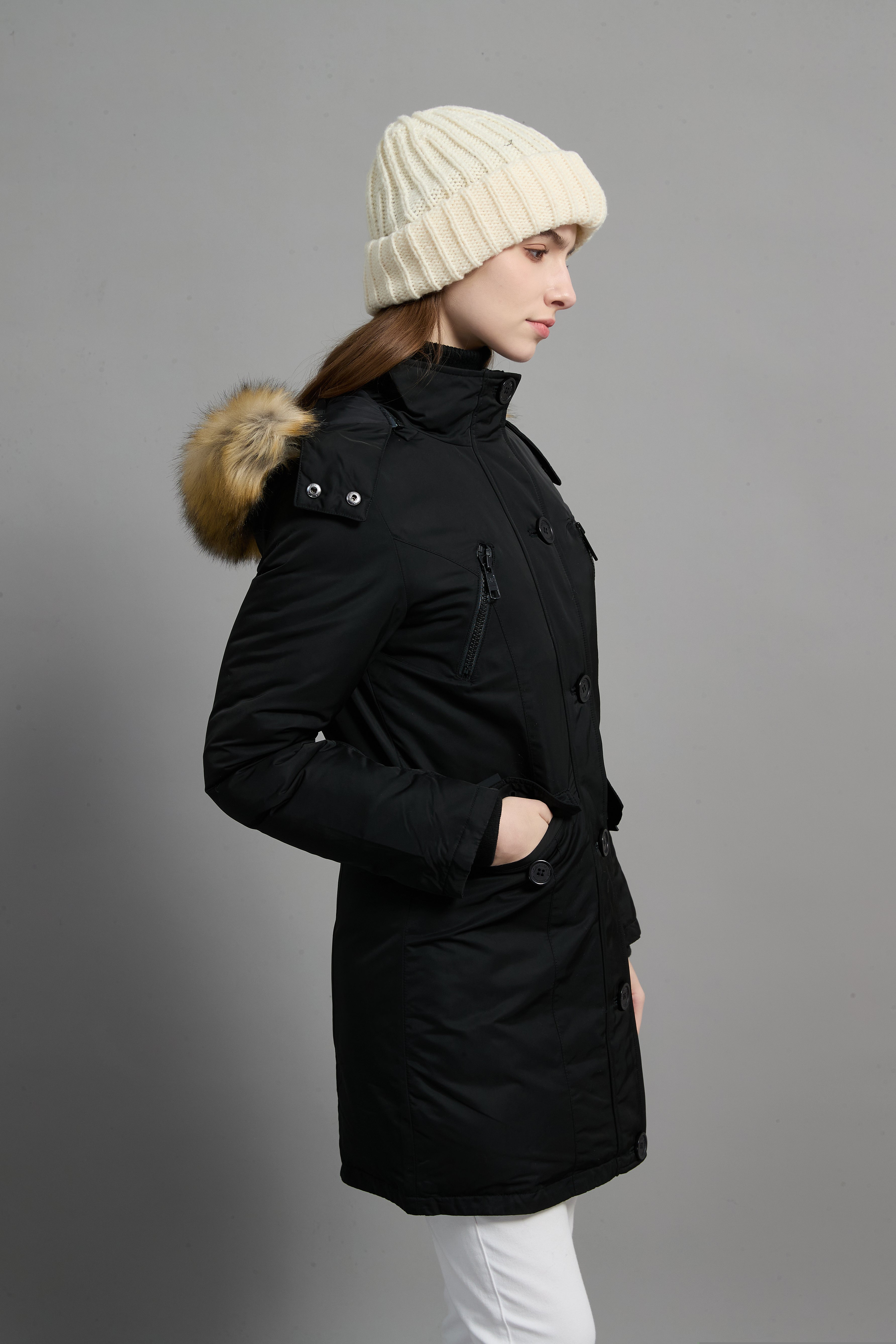 Carolina Ladies Winter Down Parka Extreme Cold Protection Black