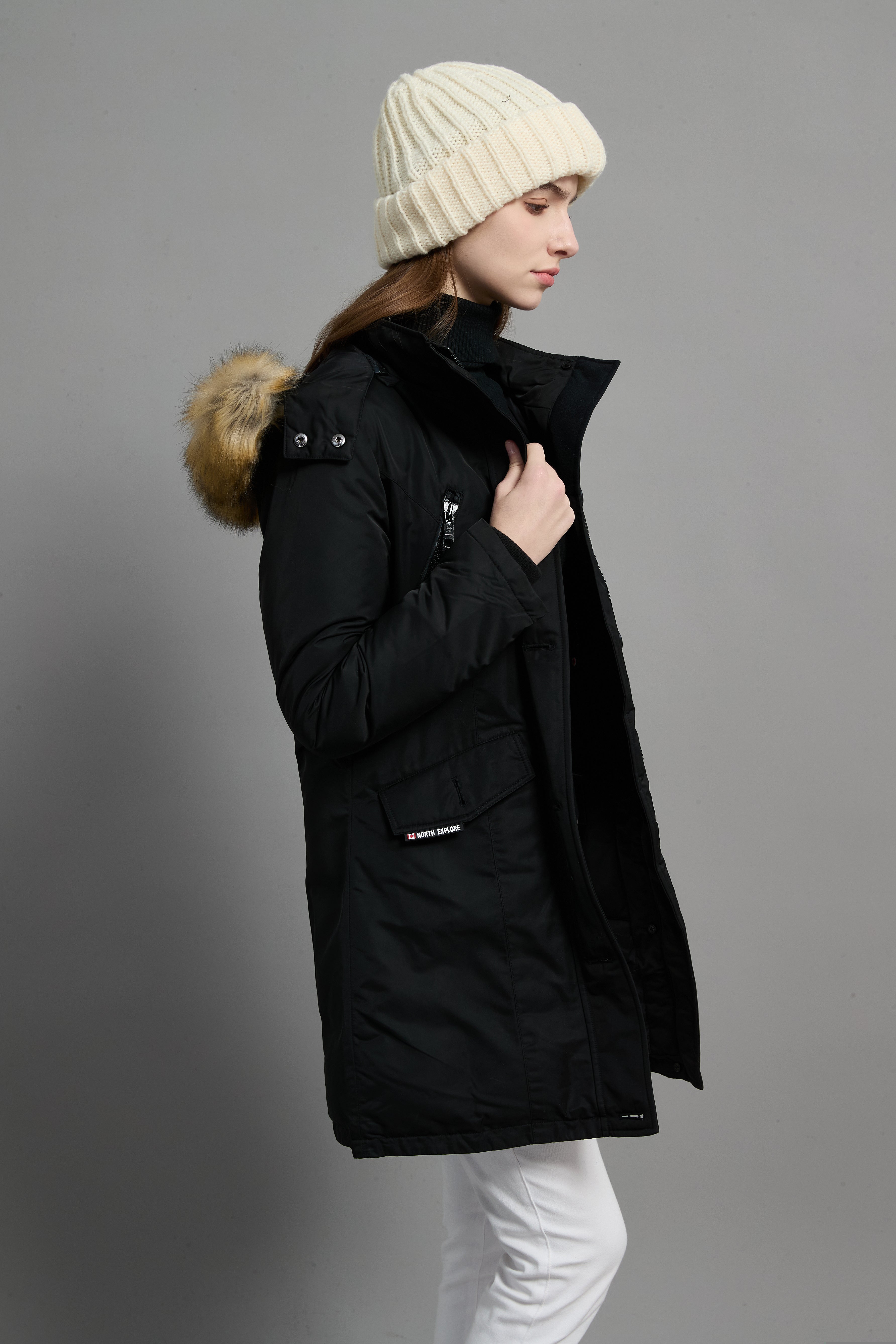 Carolina Ladies Winter Down Parka Extreme Cold Protection Black