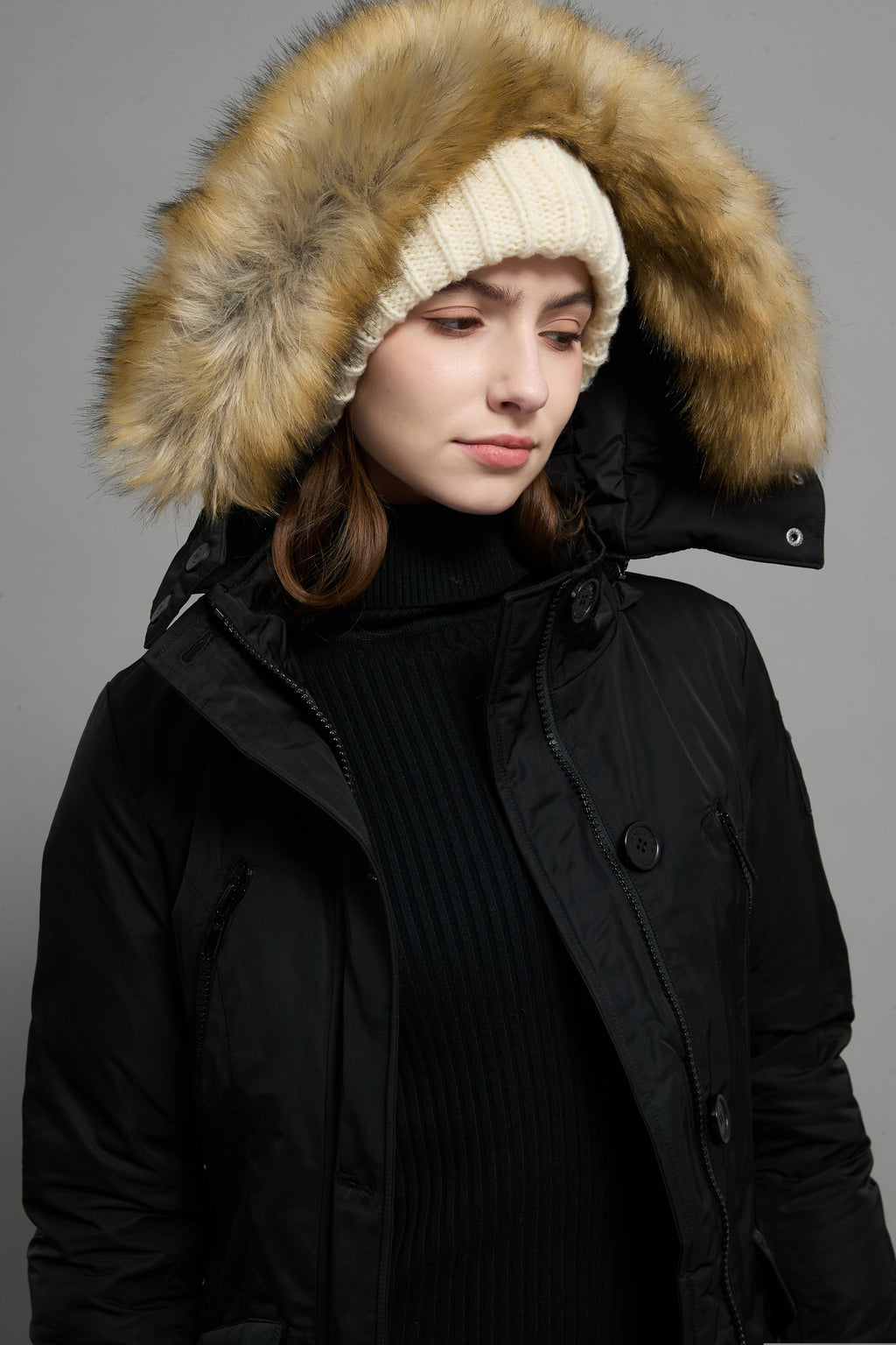 Carolina Ladies Winter Down Parka Extreme Cold Protection Black