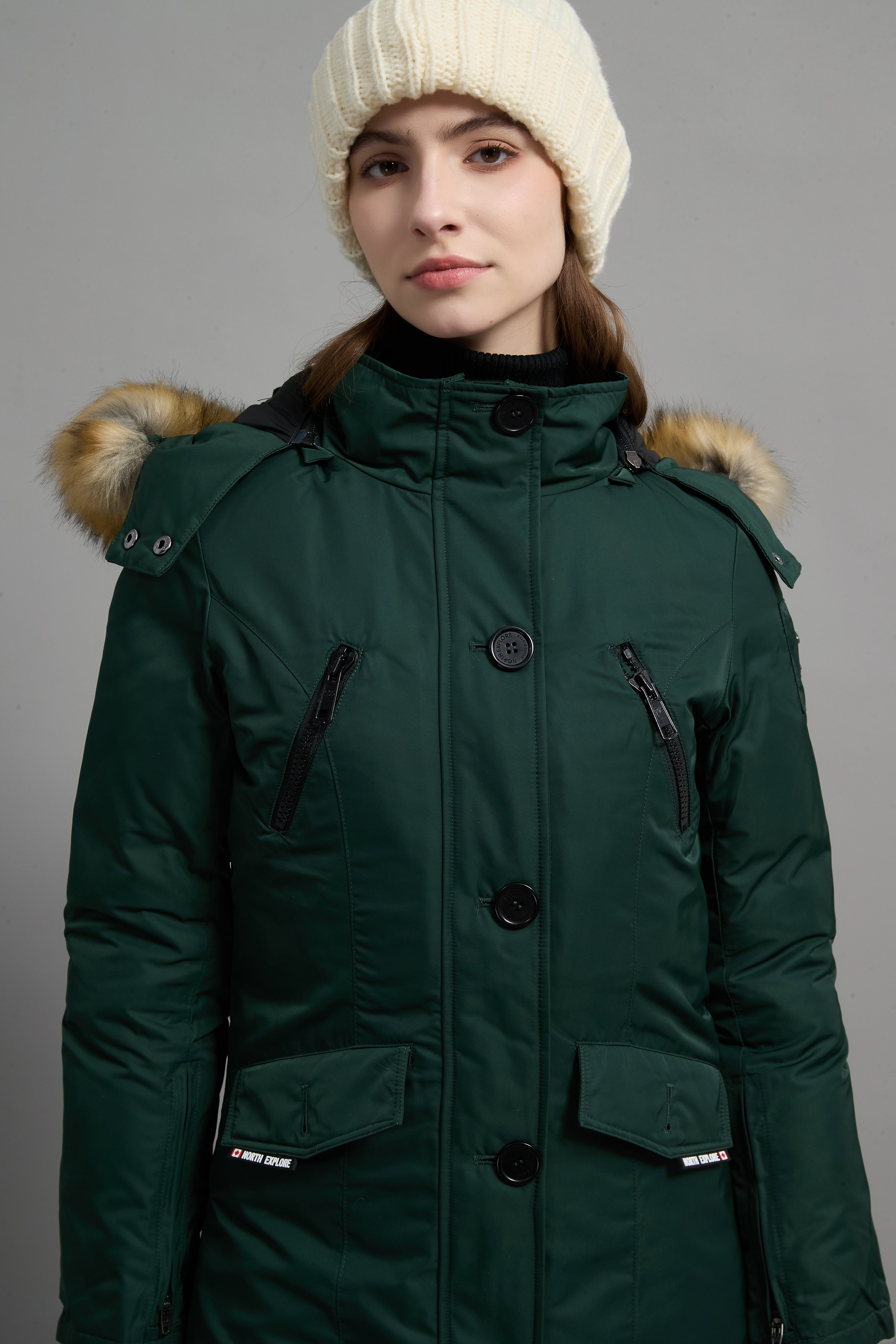 Carolina Ladies Winter Down Parka Extreme Cold Protection Green