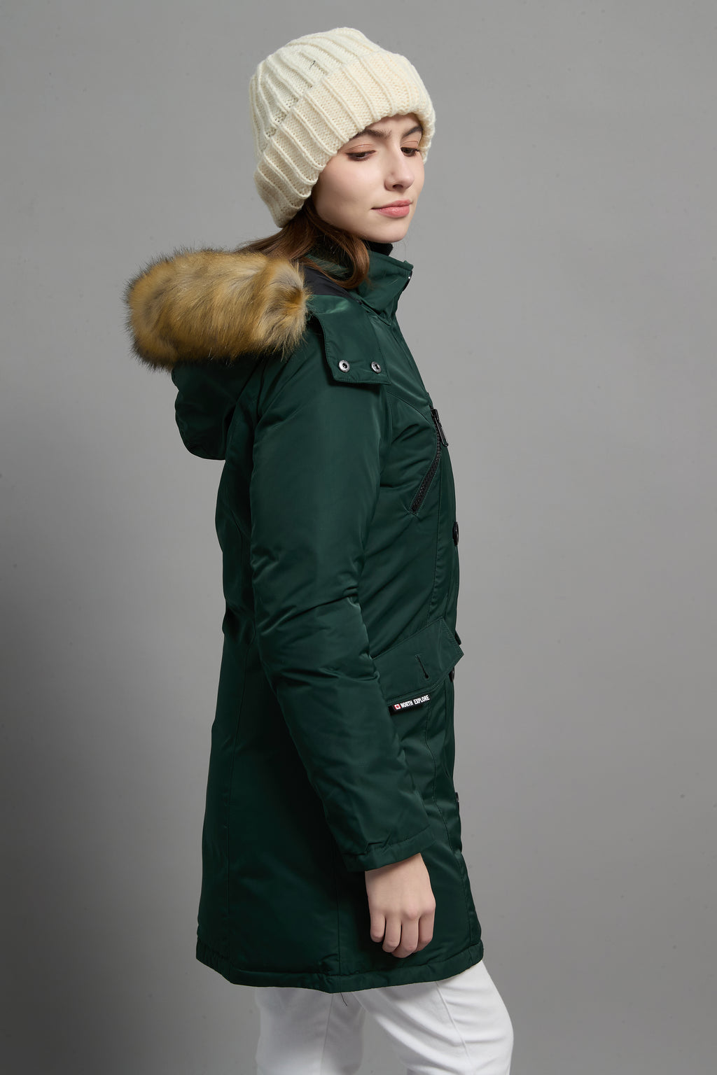 Carolina Ladies Winter Down Parka Extreme Cold Protection Green