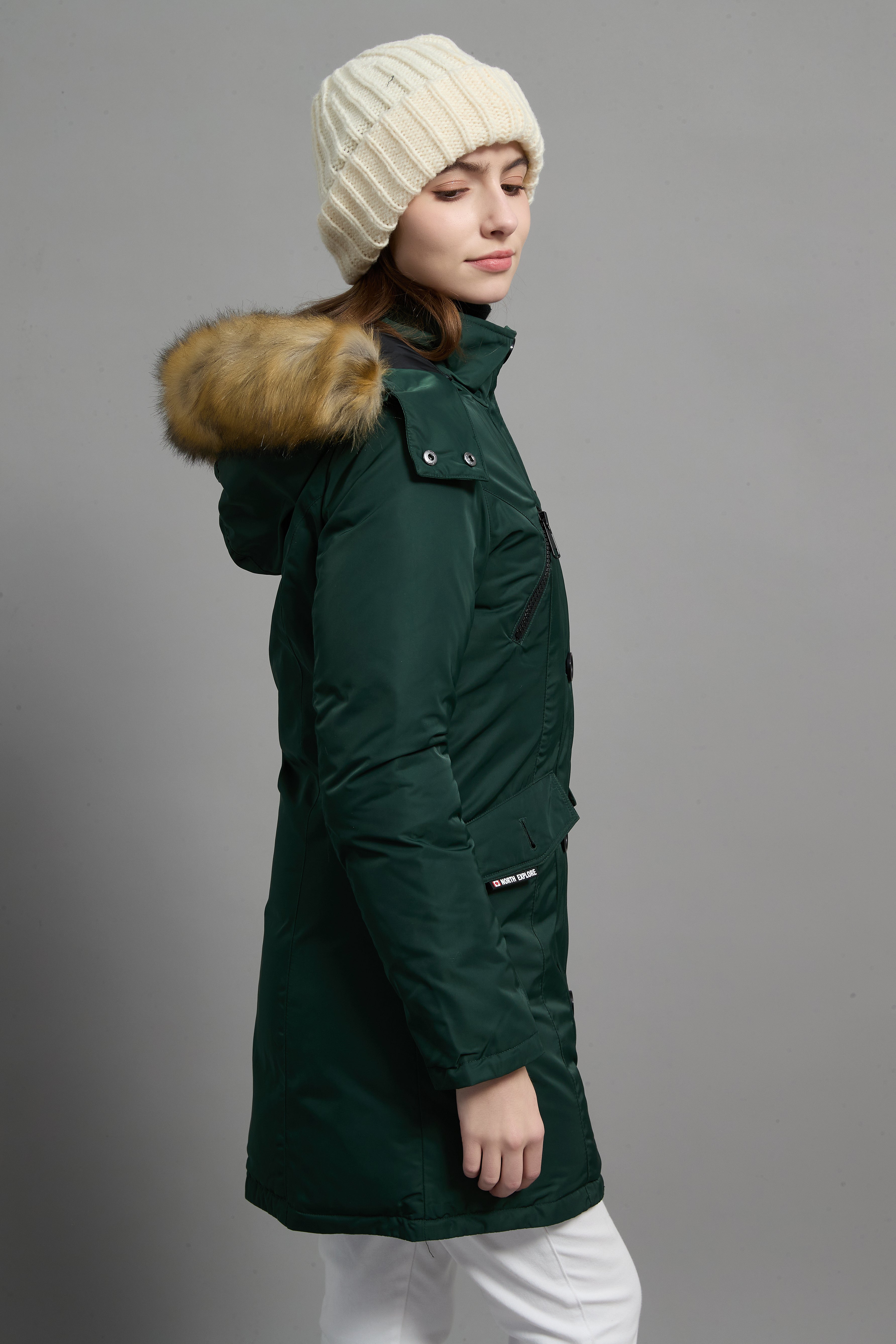 Carolina Ladies Winter Down Parka Extreme Cold Protection Green