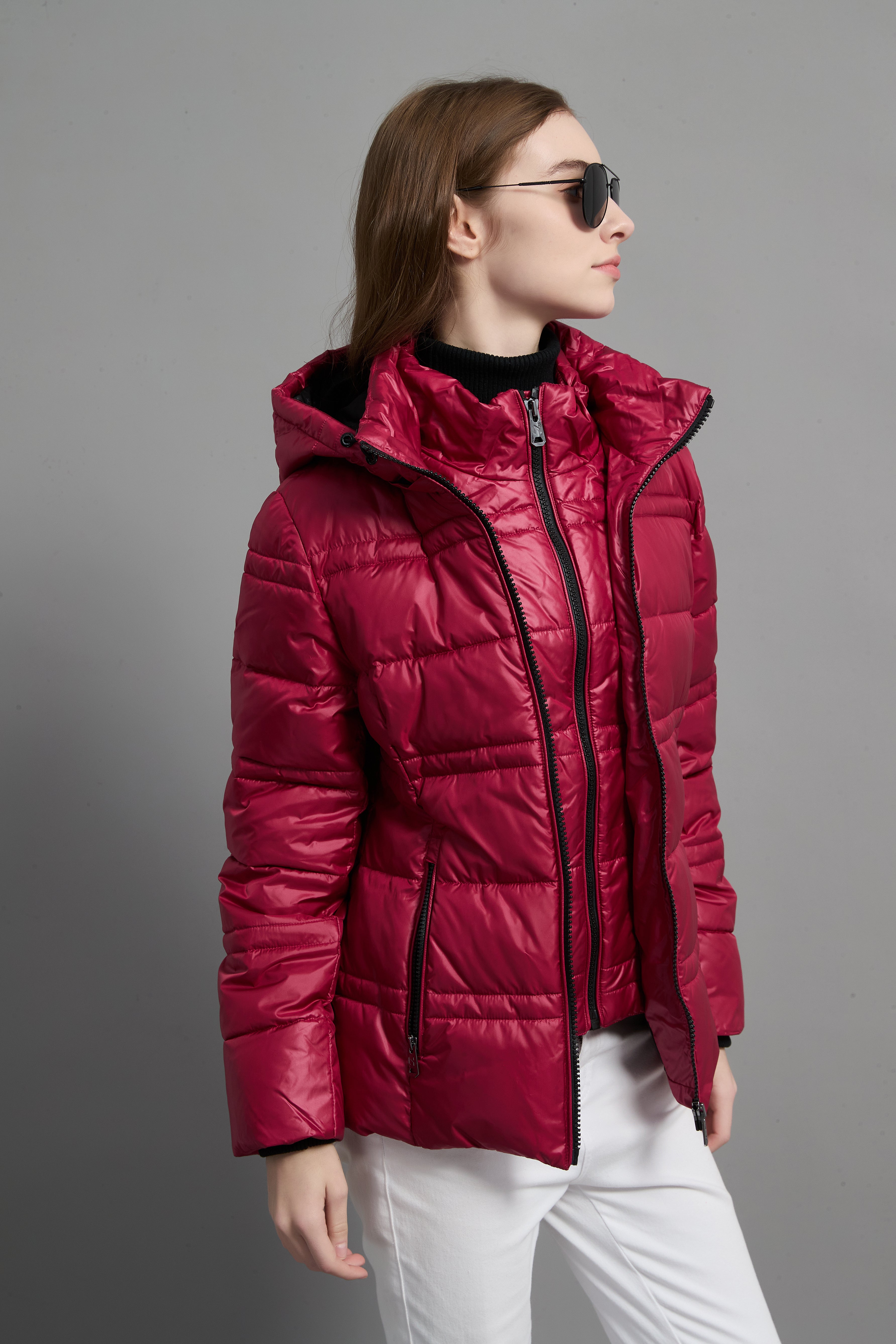 Rose Ladies Light Weight Insulated Jacket Red
