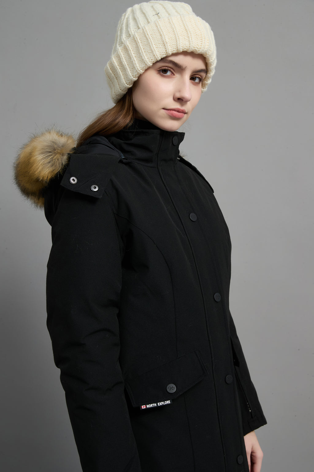 Helena Ladies Winter Down Parka Extreme Cold Protection Black