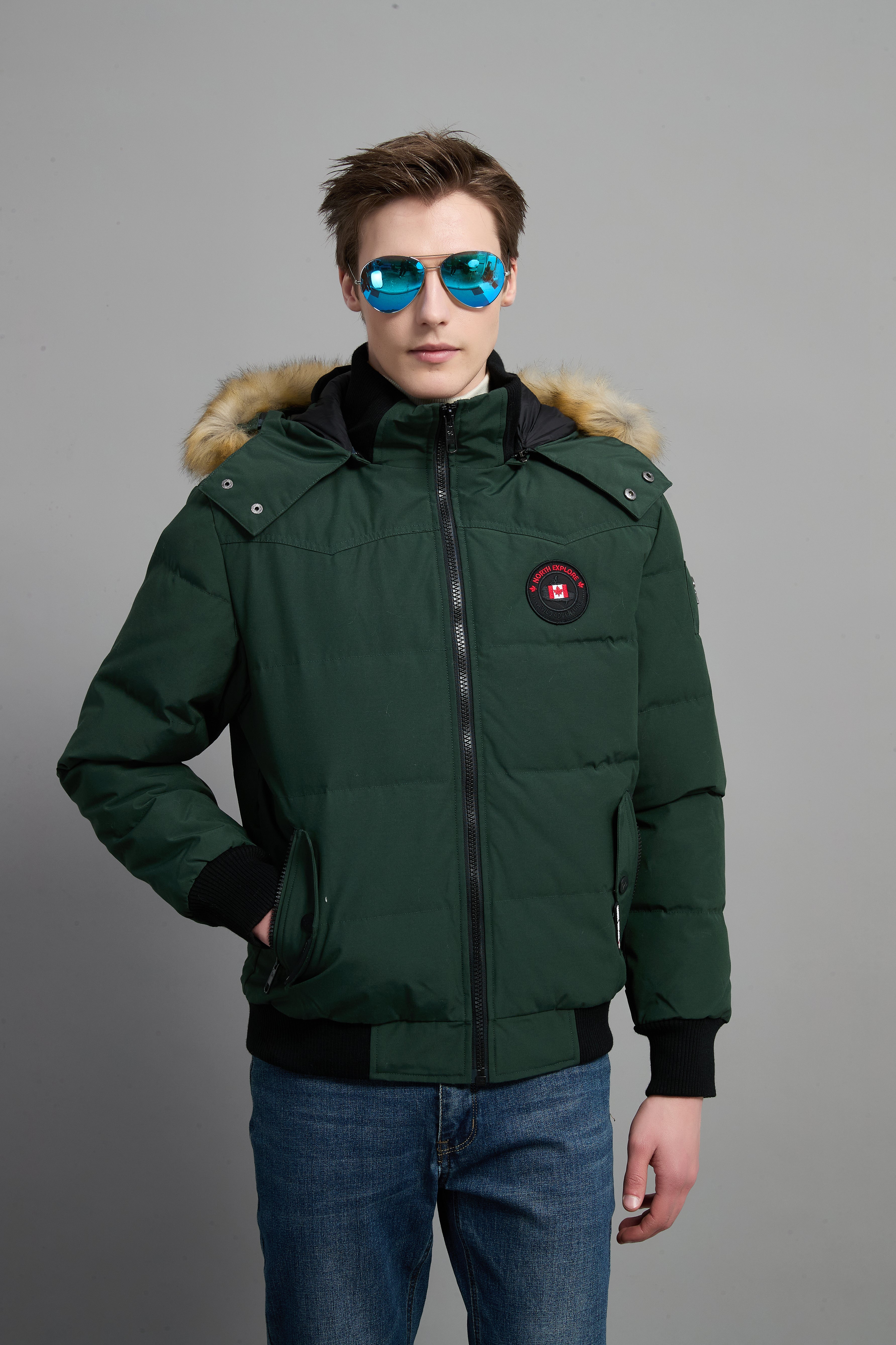 John Men Winter Down Jacket  Extreme Cold Protection Green