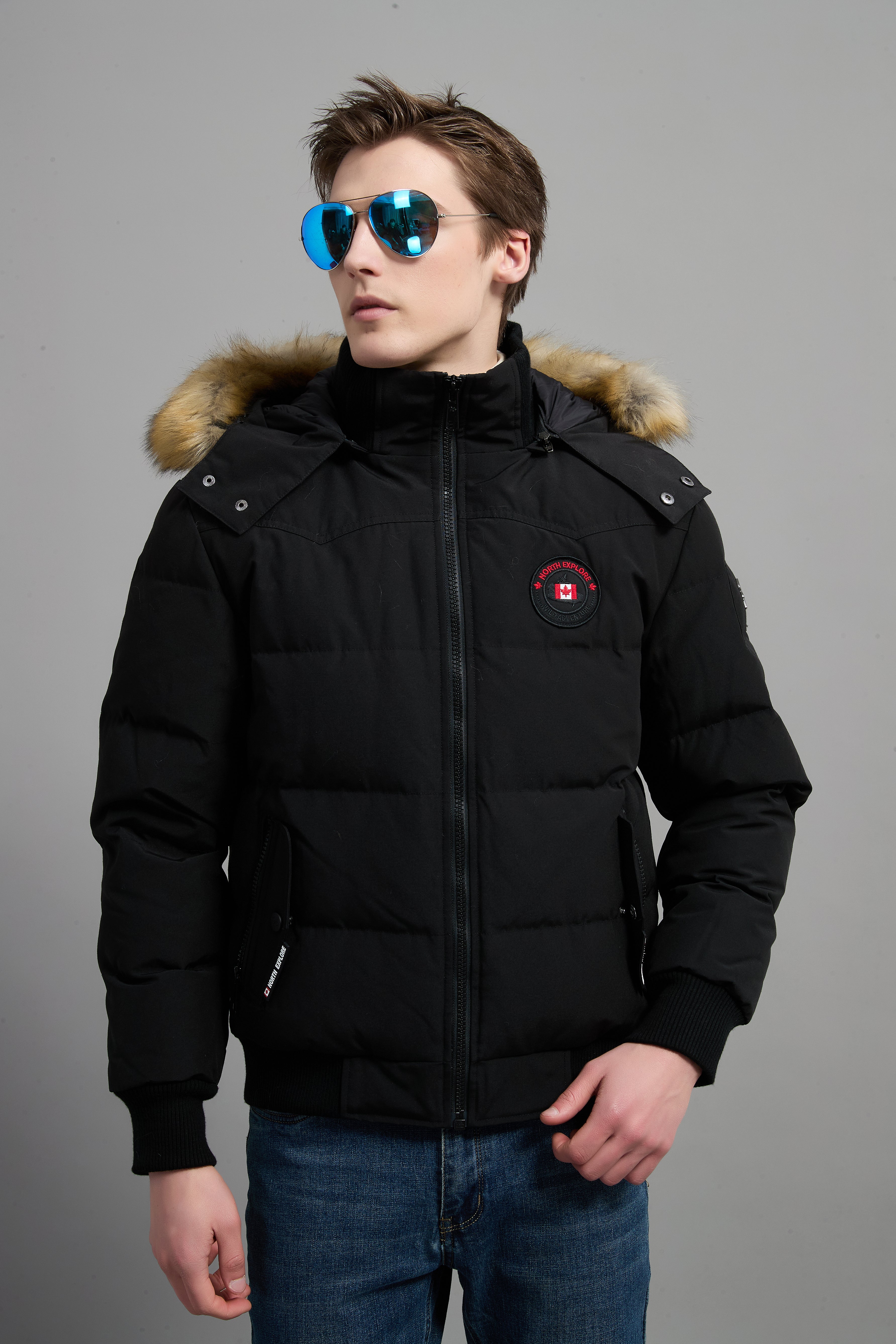 John Men Winter Down Jacket  Extreme Cold Protection Black