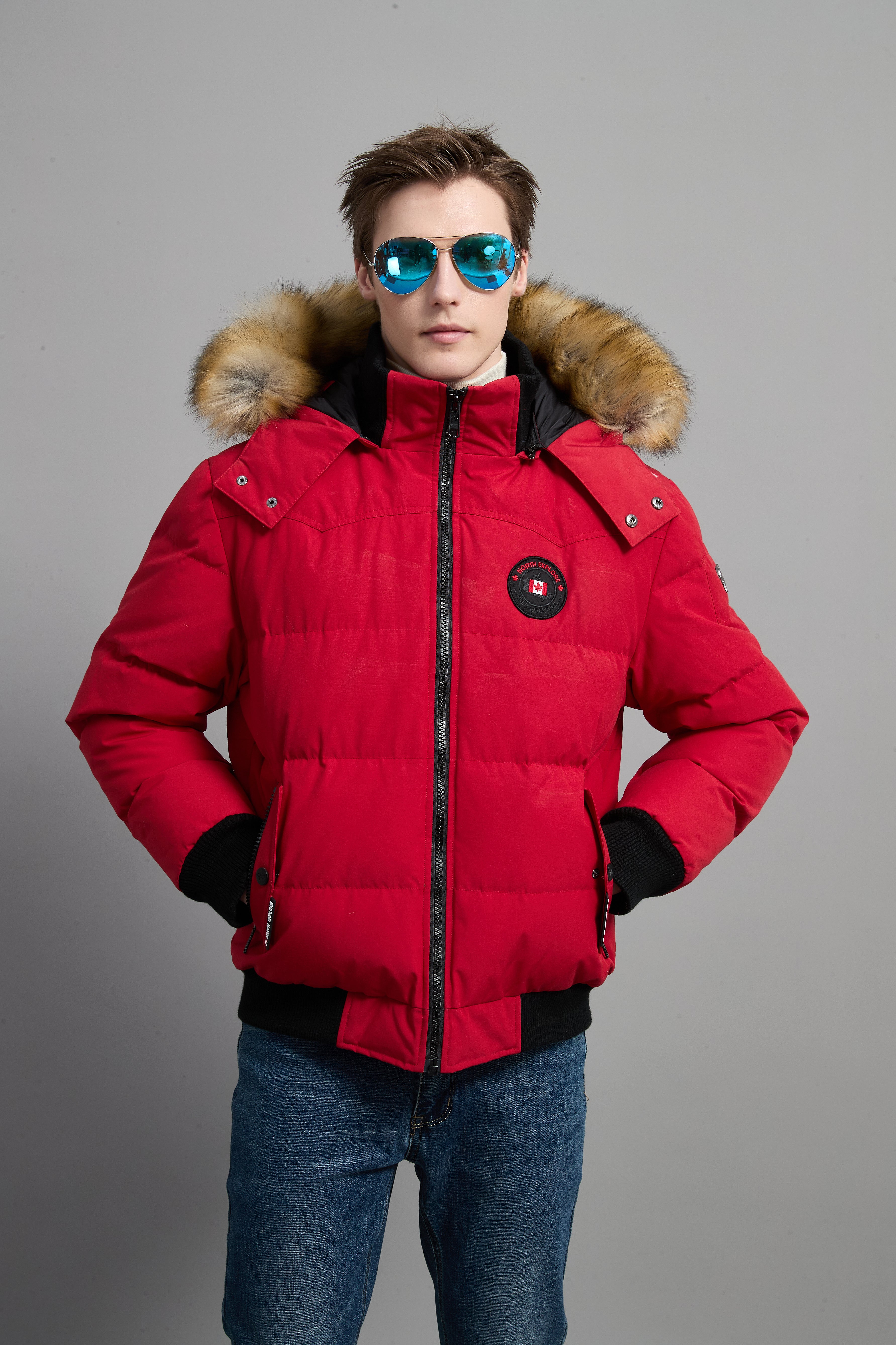 John Men Winter Down Jacket  Extreme Cold Protection Red