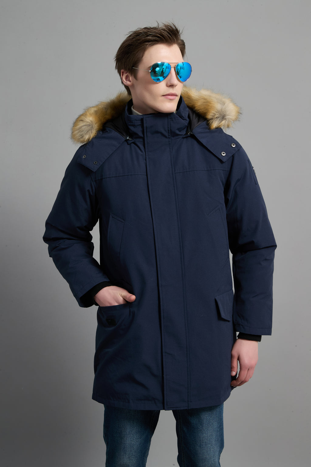 Hamilton Men Winter Down Parka Extreme Cold Protection Navy