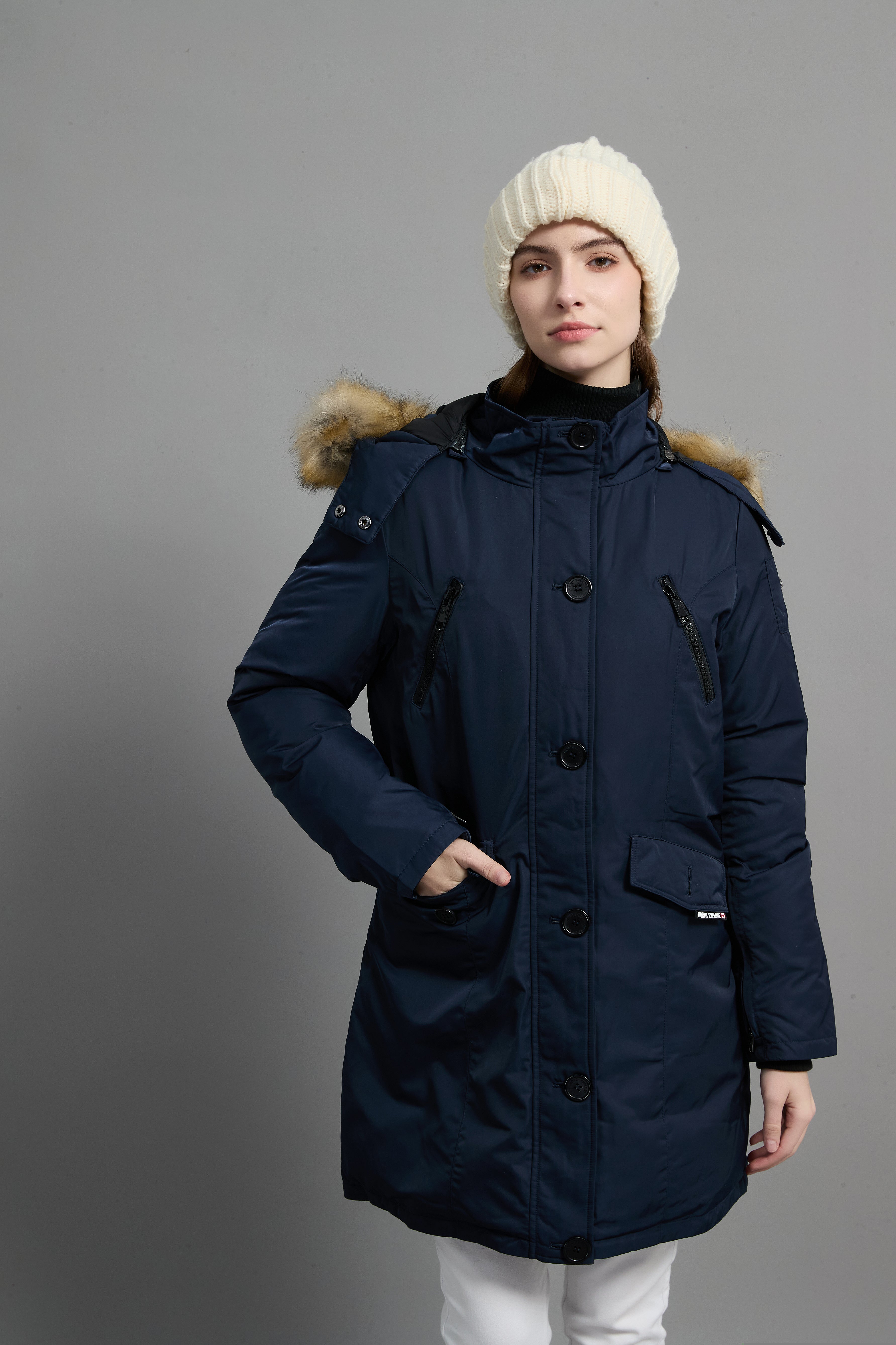Carolina Ladies Winter Down Parka Extreme Cold Protection Navy