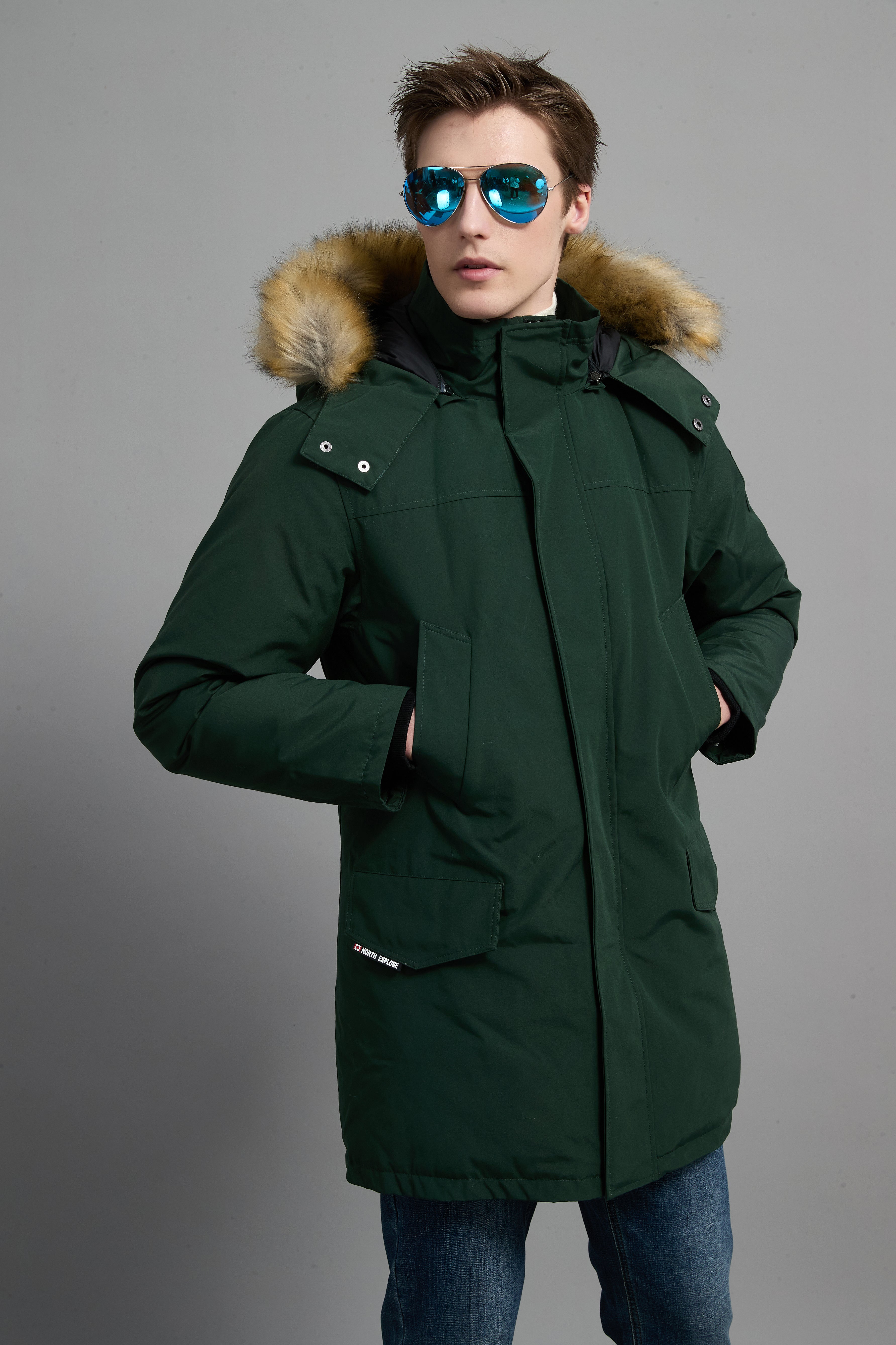 Hamilton Men Winter Down Parka Extreme Cold Protection Green